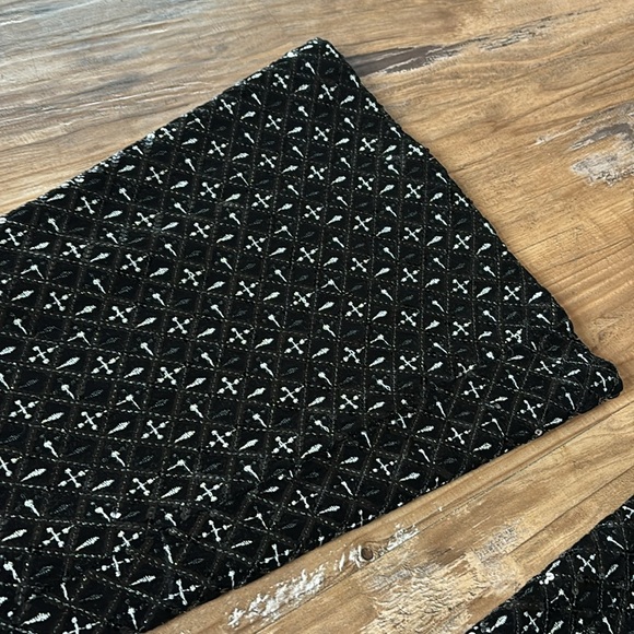 Nadine Merabi Black Meghan Velvet Sequin Flared Pants - Picture 8 of 9